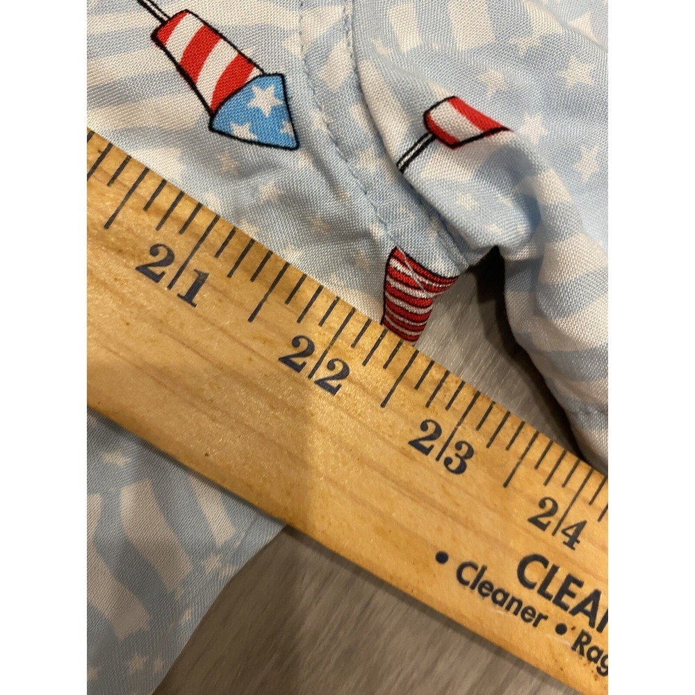 Lilo Stitch Disney USA Fireworks 4th July Button Shirt Large Hawaiian *Flaws* - Picture 5 of 8